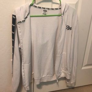 white and black pink hoodie